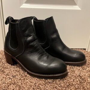 Women's Black Leather Ankle Boots